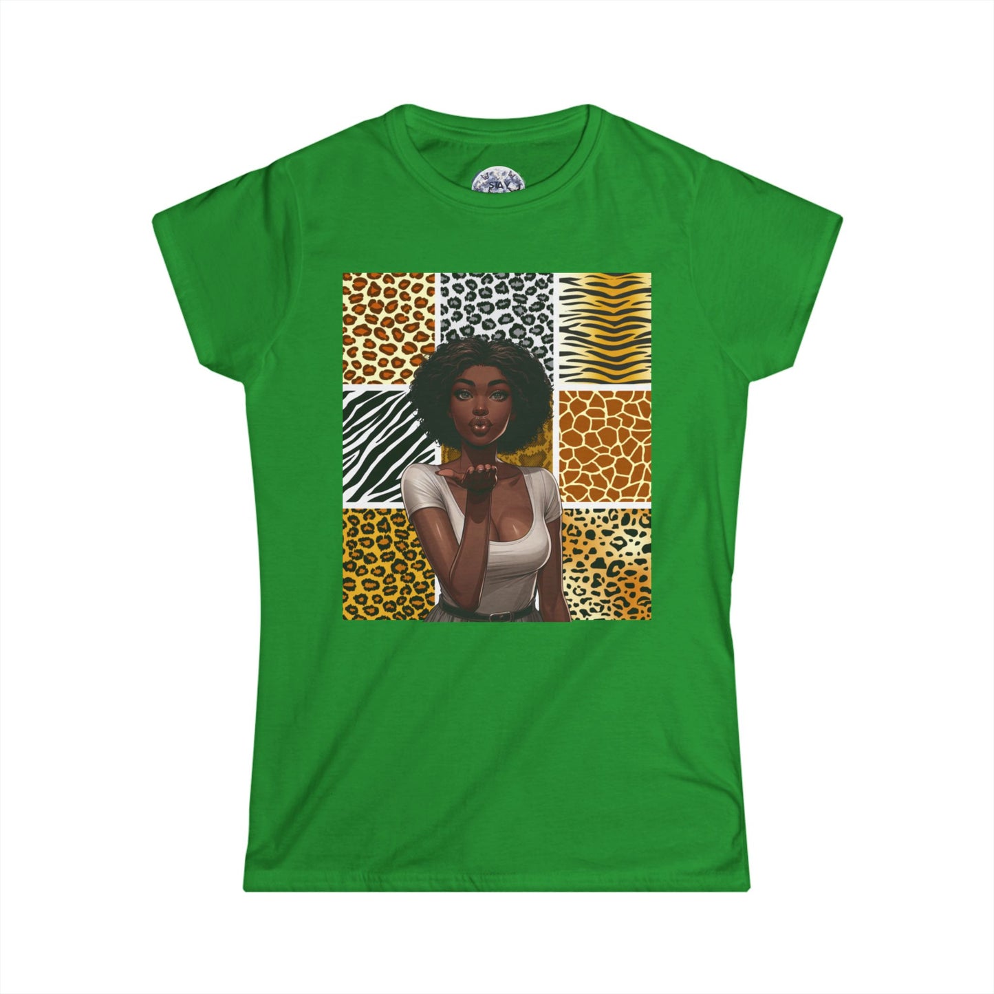 Chic Animal Print Tee for Women, Graphic Tee, Casual T-Shirt, Girlfriend Gift, Summer Attire, Trendy Fashion Top